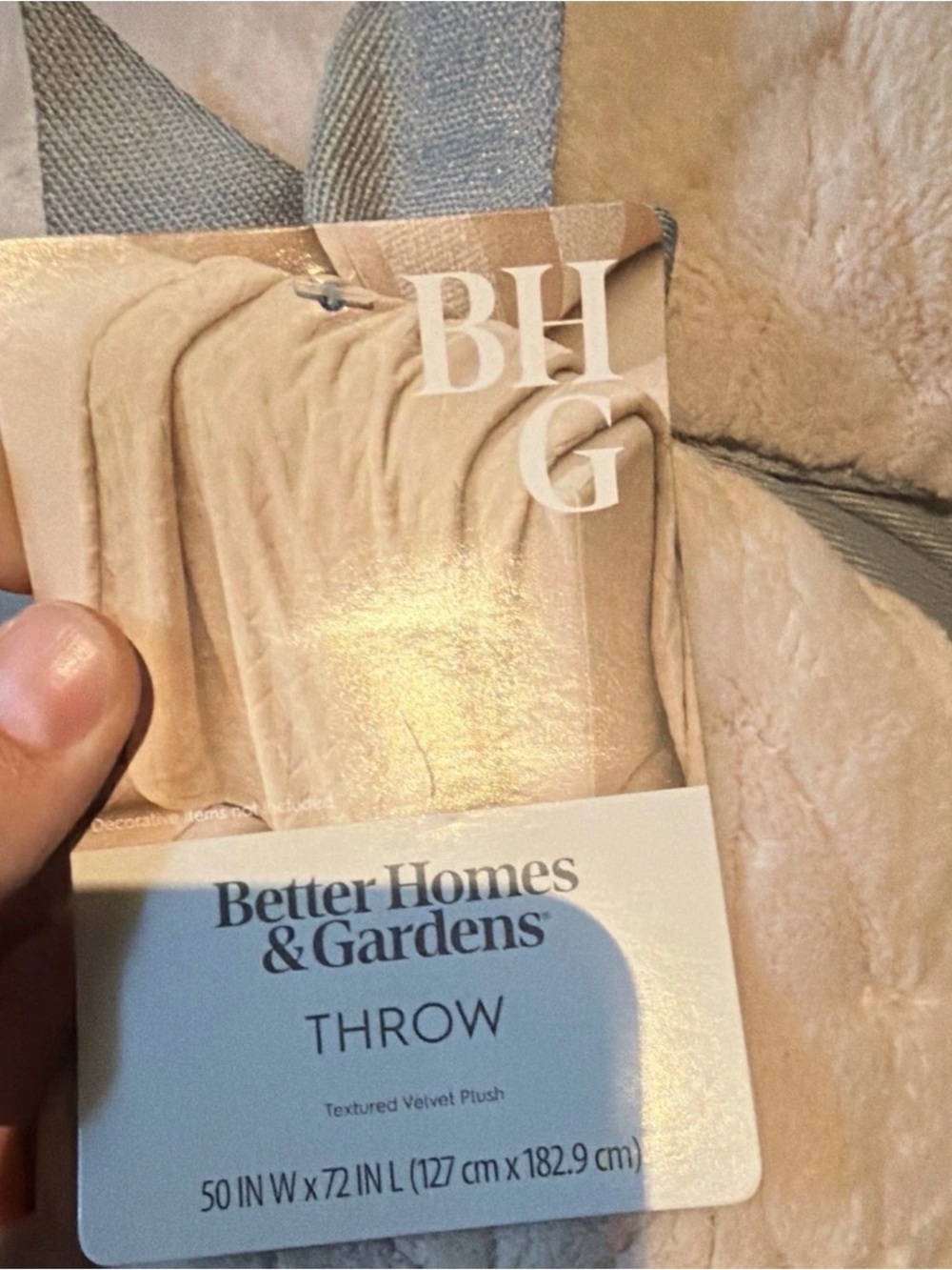 Better Homes And Gardens Plush Throw Blanket - Beige